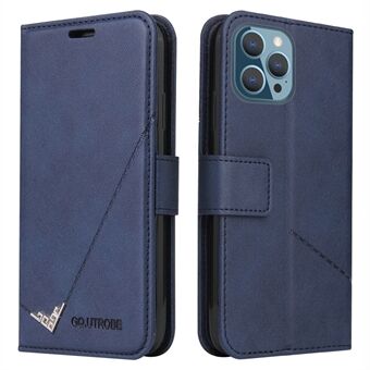 GQ.UTROBE For iPhone 14 Pro PU Leather Phone Case Anti-scratch Wallet Stand Cover with Rectangular Metal Decor