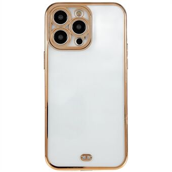Electroplate Phone Case for iPhone 14 Pro , Soft TPU Full Camera Lens Protective Transparent Cover