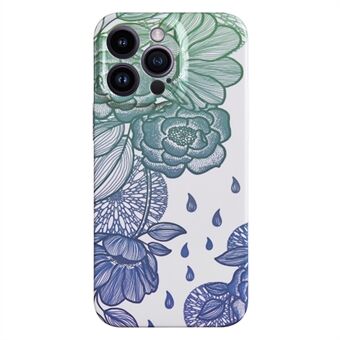 Phone Case for iPhone 14 Pro , Hard PC Paper-cut Flower Pattern Slim Design Phone Cover