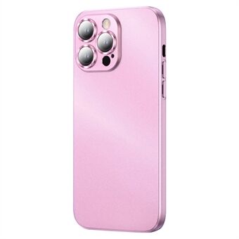 For iPhone 14 Pro Matte Finish Mobile Phone Case Electroplating Soft TPU Cover with Built-in Lens Protector