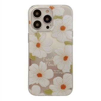 Phone Case for iPhone 14 Pro TPU Phone Cover Hot Stamping IMD Flower Pattern Printing Back Shell