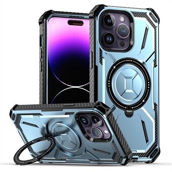 For iPhone 14 Pro PC+TPU Magnetic Phone Case PC+TPU Kickstand Phone Cover Compatible with MagSafe