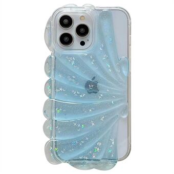 For iPhone 14 Pro Epoxy Personalised TPU Mobile Phone Case Sea Shell Glitter Star Design Cover
