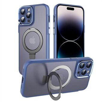 Magnetic Phone Case for iPhone 14 Pro , PC+TPU Ring Kickstand Matte Phone Cover