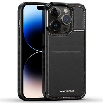 DUX DUCIS Rafi Series for iPhone 14 Pro Card Holder Kickstand Back Cover Magnetic Leather+PC+TPU Phone Case