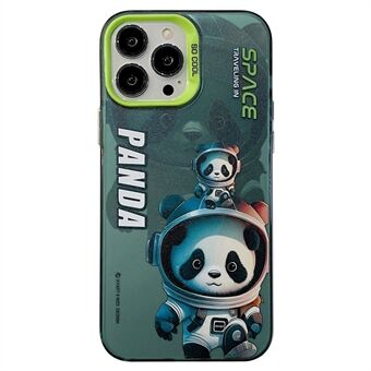 For iPhone 14 Pro Panda Astronaut Colorful Pattern Printing PC+TPU Anti-drop Phone Cover