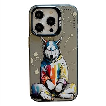 For iPhone 14 Pro Graffiti Animal Pattern Printed Cover PC+TPU Shockproof Protection Phone Case