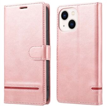 For iPhone 14 Plus 6.7 inch Splicing Leather + TPU Mobile Phone Wallet Case Stand Scratch Resistant Flip Cover