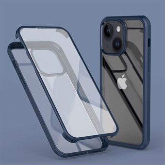 For iPhone 14 Plus HD Clear Double-sided Tempered Glass Phone Case Detachable 2-in-1 Full Protection Phone Cover