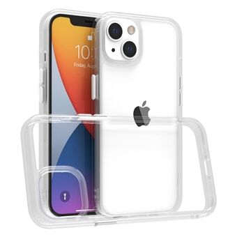For iPhone 14 Plus 9H Hardness Tempered Glass + TPU Shockproof Hybrid Case Matte Bumper Transparent Phone Cover