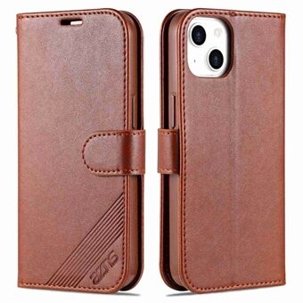 AZNS for iPhone 14 Plus 6.7 inch Shockproof PU Leather Flip Wallet Case Magnetic Closure Wear-resistant Phone Cover Stand