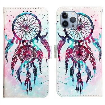 For iPhone 14 Plus 6.7 inch YB Pattern Printing Leather Series-2 3D Pattern Foldable Stand Design PU Leather Case Folio Flip All-around Protection Shell with Wallet
