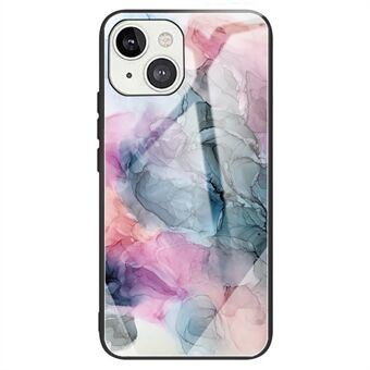 For iPhone 14 Plus Pattern Printing Tempered Glass + TPU Hybrid Case Well-protected Phone Cover Shell