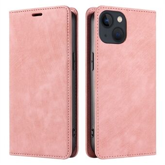 For iPhone 14 Plus PU Leather Phone Shockproof Case Magnetic Auto-closing Wallet Stand Flip Folio Cover