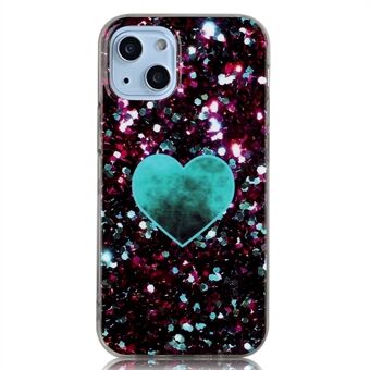 For iPhone 14 Plus Marble Pattern IMD Soft TPU Cover Shockproof Phone Case