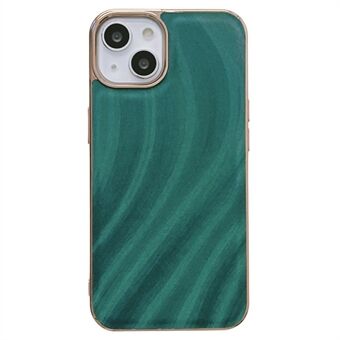 For iPhone 14 Plus Milky Way Pattern Printed Anti-drop Anti-scratch Phone Shell Nano Electroplating Leather Coated TPU Case