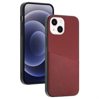 Shockproof Phone Back Cover For iPhone 14 Plus, Cowhide Leather Coated TPU + PC Protective Phone Case