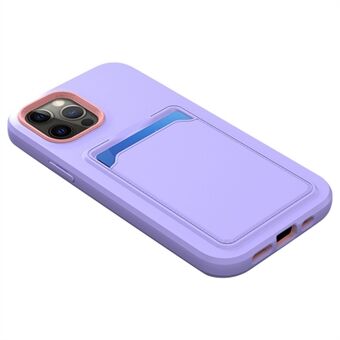 For iPhone 14 Plus Precise Cutout Dual Color Hard PC + Soft TPU Hybrid Phone Case with Card Holder