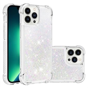 For iPhone 14 Plus TPU+PC Phone Cover Liquid Floating Glitter Sequins Phone Shell