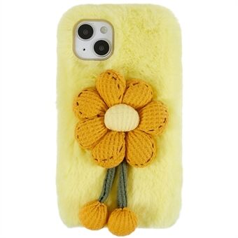 Winter Furry Phone Case for iPhone 14 Plus, Anti-scratch Cover Protective Shell with 3D Plush Doll
