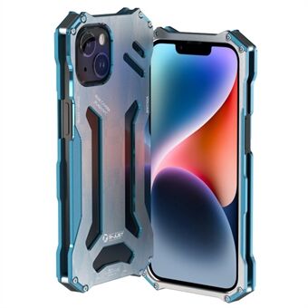 R-JUST Mechanical Armor Metal Phone Shell for iPhone 14 Plus Hollow Design Case Anti-Fall Shockproof Phone Shell