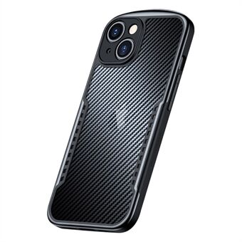 XUNDD For iPhone 14 Plus Anti-fingerprint TPU Phone Case Carbon Fiber Texture Scratch-resistant Cell Phone Cover