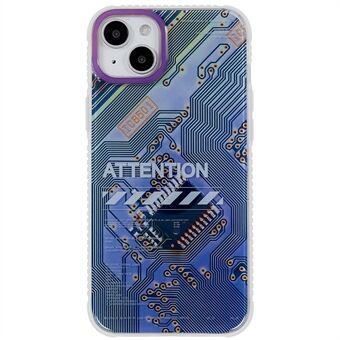 MUTURAL Modern Series for iPhone 14 Plus PC+TPU Protective Case Circuit Board Pattern Drop-proof Phone Cover