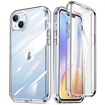 Drop-proof Transparent Phone Cover For iPhone 14 Plus, C-Style Full Protection Phone Case with Screen Protector Support Wireless Charging
