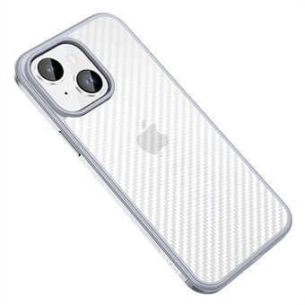 SULADA Luxury Series For iPhone 14 Plus Carbon Fiber Texture Protective Cover Metal Frame Design TPU Phone Anti-scratch Case
