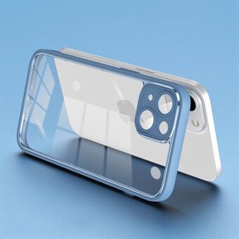 For iPhone 14 Plus Fall Proof Back Protector Cover Electroplating PC+TPU Phone Case with Lens Film