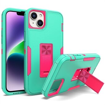 For iPhone 14 Plus Hybrid Hard PC Soft TPU Impact-Resistant Case Car Mount Kickstand Protective Phone Cover