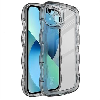 IMAK UX-8 Series Wavy Shape Shockproof Case for iPhone 14 Plus Soft TPU Phone Case Transparent Anti-Drop Protective Cover