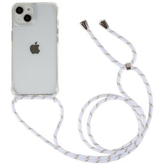 Back Case for iPhone 14 Plus, Clear TPU+Acrylic Shock-absorbing Phone Cover with Lanyard