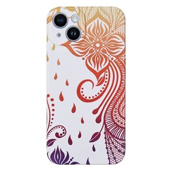 Hard PC Cell Phone Cover for iPhone 14 Plus Paper-cut Flower Pattern Protective Back Case