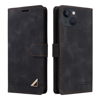 007 Series Flip Leather Case for iPhone 14 Plus , Wallet Stand Skin-touch Protective Phone Cover