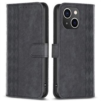 PU Leather+TPU Cover for iPhone 14 Plus Drop Resistant Imprinted Pattern Wallet Phone Flip Case