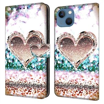 3D Pattern Printed Phone Case for iPhone 14 Plus , Wallet Stand PU Leather Flip Cover
