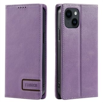 TTUDRCH Style 007 For iPhone 14 Plus PU Leather RFID Blocking Case Stand Wallet Phone Cover