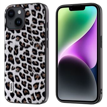 ABEEL For iPhone 14 Plus Phone Protector PU Leather Coated TPU + PC Shell Leopard Texture Case