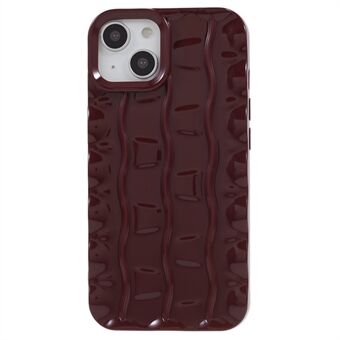 For iPhone 14 Plus 3D Striped Pattern Phone Case Anti-Scratch Reinforced Corners TPU Cover