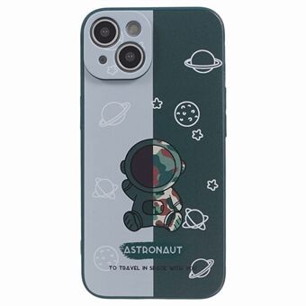 Astronaut Pattern Printing Phone Case for iPhone 14 Plus , Scratch-resistant Phone TPU Cover