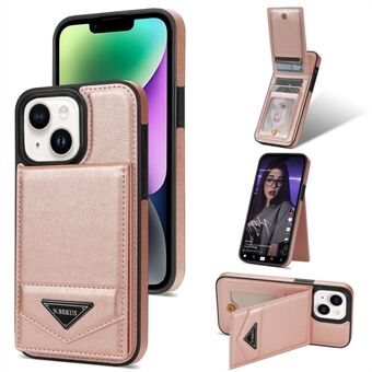 N.BEKUS For iPhone 14 Plus RFID Blocking PU Leather Coated TPU Phone Case Card Slots Kickstand Cover