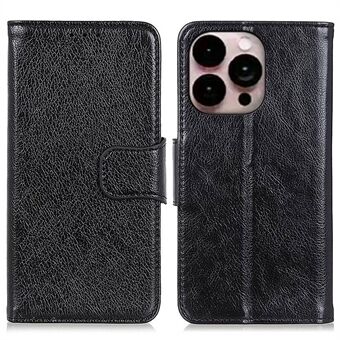 For iPhone 14 Pro Max 6.7 inch Protective Phone Cover with Card Slots Split Leather Nappa Texture Case Magnetic Closure Stand Wallet Phone Shell