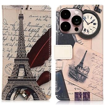 For iPhone 14 Pro Max 6.7 inch PU Leather Stand Magnetic Case Pattern Printing Design Wallet Shockproof Anti-fall Phone Cover