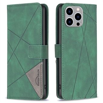 BINFEN COLOR BF Imprinting Pattern Series-2 for iPhone 14 Pro Max 6.7 inch 05 Imprinting Geometric Pattern Folio Flip PU Leather Wallet Shockproof Cover Phone Stand Case