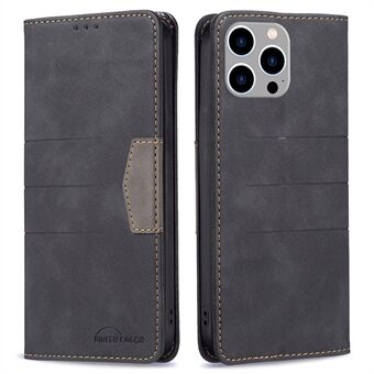 BINFEN COLOR BF Leather Series-1 for iPhone 14 Pro Max 6.7 inch Anti-scratch Splicing 10 Style Stand Wallet Flip PU Leather Phone Case Magnetic Auto-absorbed Shell