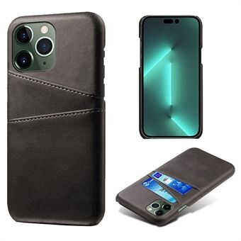 Phone Case for iPhone 14 Pro Max 6.7 inch Two Card Slots Scratch-resistant Drop-proof PU Leather Coated Hard PC Cover