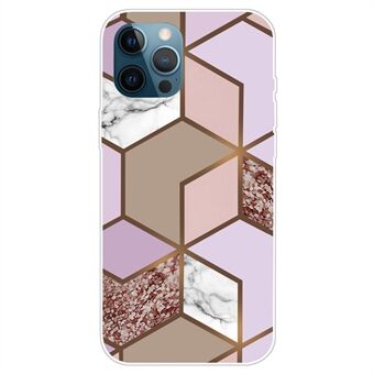 For iPhone 14 Pro Max 6.7 inch Marble Design Abstract Pattern IMD Case Soft TPU Skin High Impact Phone Cover