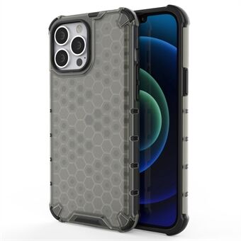 For iPhone 14 Pro Max 6.7 inch Honeycomb Textured Anti-scratch Cover TPU + PC Dual Layer Protection Phone Case