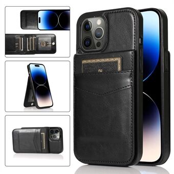 Kickstand Phone Cover for iPhone 14 Pro Max , PU Leather + TPU Case with Card Holder